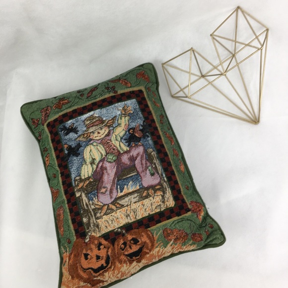 Scarecrow Tapestry Front Accent Pillow - Picture 1 of 3